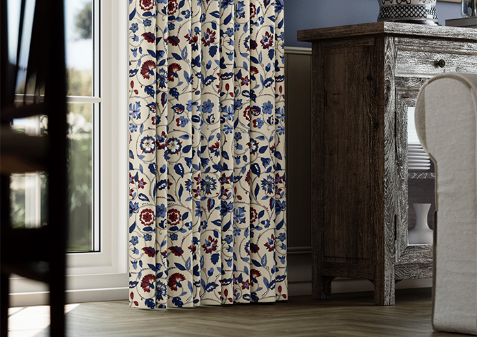 Land & Shore Esther, Blue Red - Made to Measure Curtains - Image 5